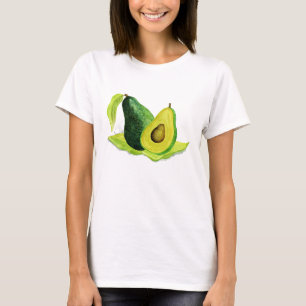 T-shirt Vert Avocado Fruit à vie morte en aquarelle
