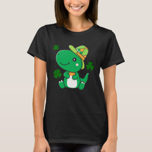 T-shirt Vert c bébé dinosaure St Patrick jour chanceux sha