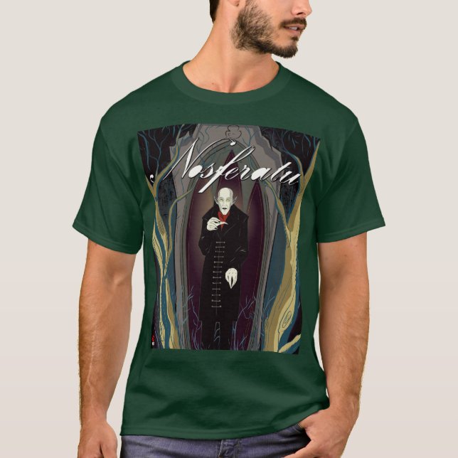 T-shirt vert classique Nosferatu (Devant)