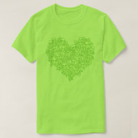 T-shirt vert Coeur du crâne