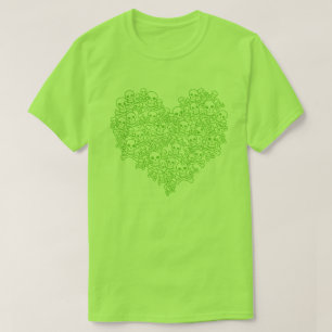 T-shirt vert Coeur du crâne