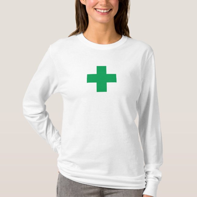 T-shirt vert-croix (Devant)