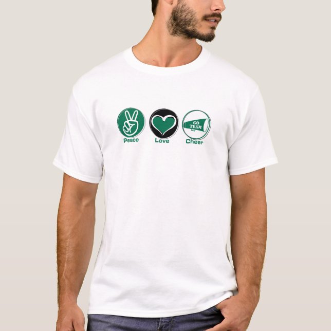 T-shirt Vert d'acclamation d'amour de paix (Devant)