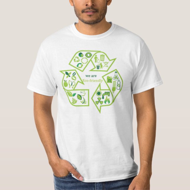 T-shirt vert dans l'environnement qui respecte (Devant)
