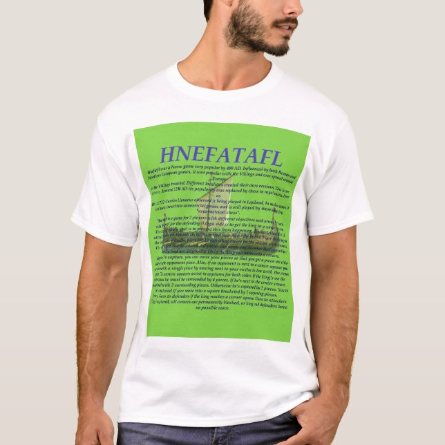 T-shirt Vert de chemise de jeu de Hnefatafl (Devant)