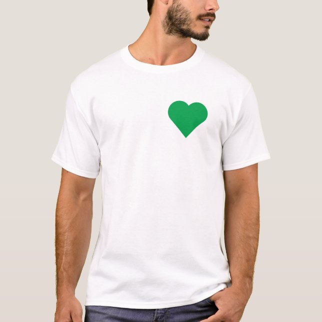 T-shirt vert de coeur (Devant)