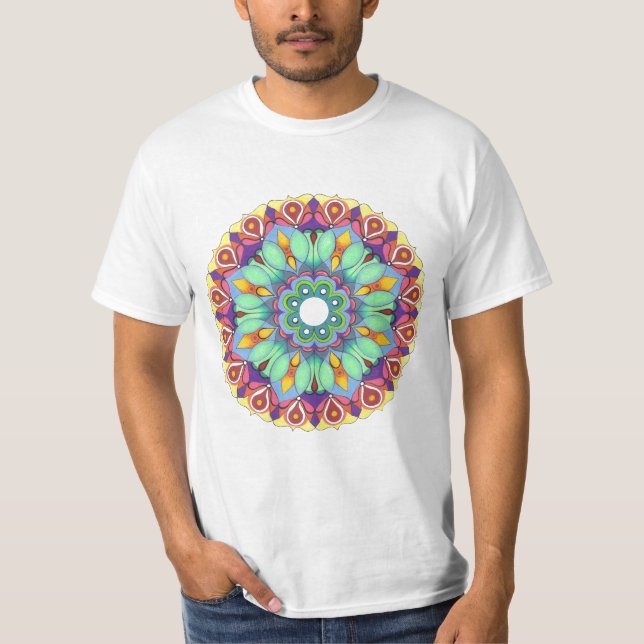 T-shirt Vert de mandala (Devant)