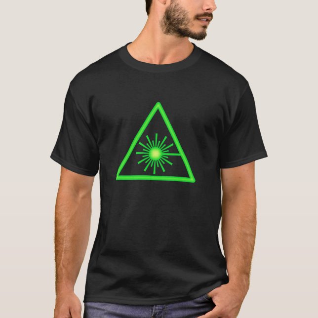 T-shirt vert de symbole de laser (Devant)
