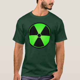 T-shirt vert de symbole de rayonnement
