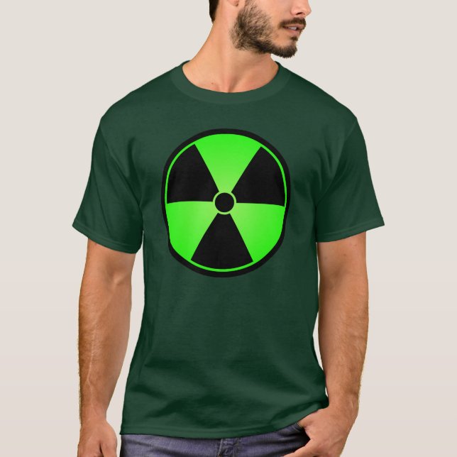 T-shirt vert de symbole de rayonnement (Devant)