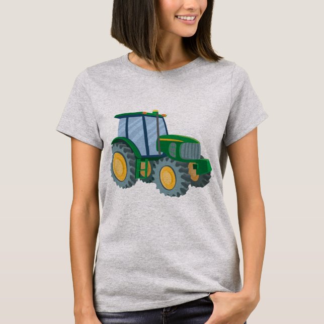 T-shirt vert de tracteur (Devant)