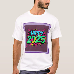 T-shirt Vert et bleu Bonne année 2025