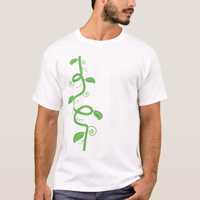 T-shirt Vert et la tige de haricot (Devant)