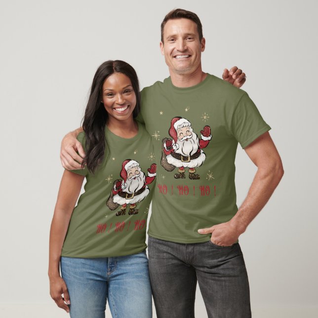 T-shirt vert Fatigue Santa Claus (Unisexe)