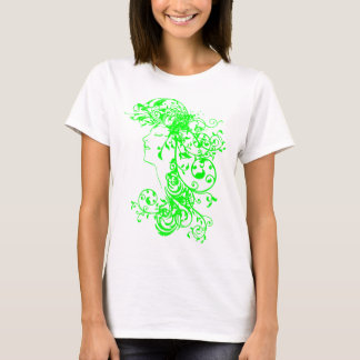 T-shirt Vert Flourishing de beauté de KRW