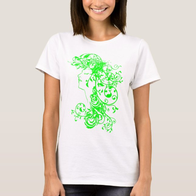 T-shirt Vert Flourishing de beauté de KRW (Devant)