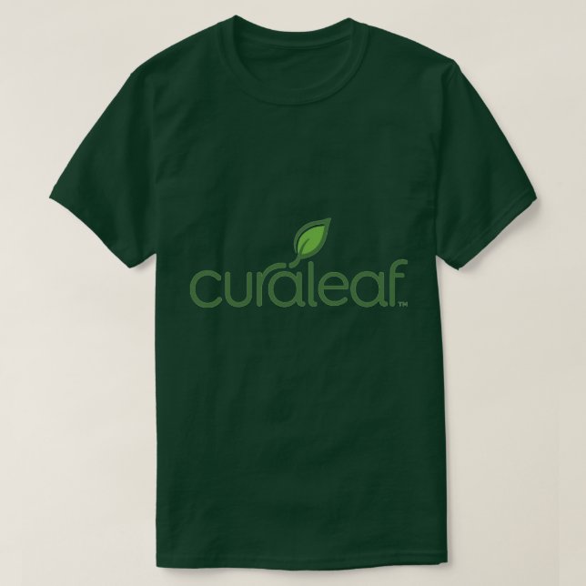 T-shirt vert foncé Curaleaf (Design devant)