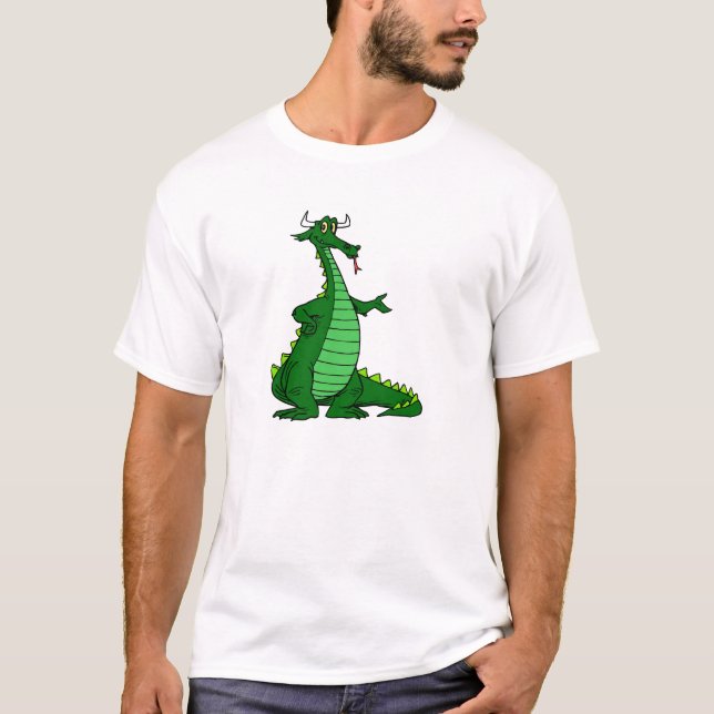 T-shirt Vert idiot de dragon (Devant)