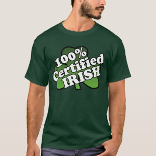 T-shirt vert irlandais certifié 100 par pour cent