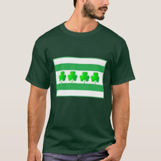 T-shirt Vert irlandais de drapeau de Chicago