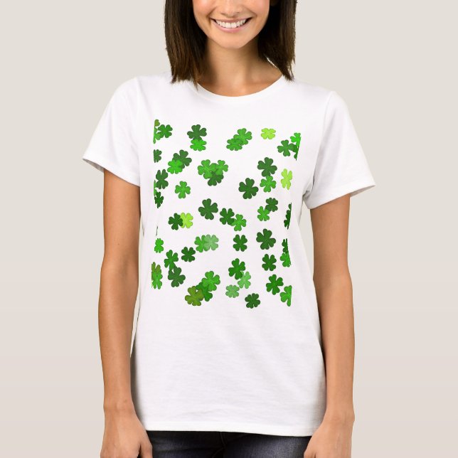 T-shirt Vert Kelly «Shamrocks Falling» (Devant)
