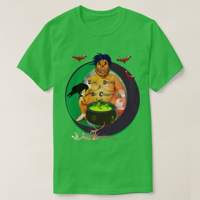 T-shirt Vert levant les cheveux (Design devant)