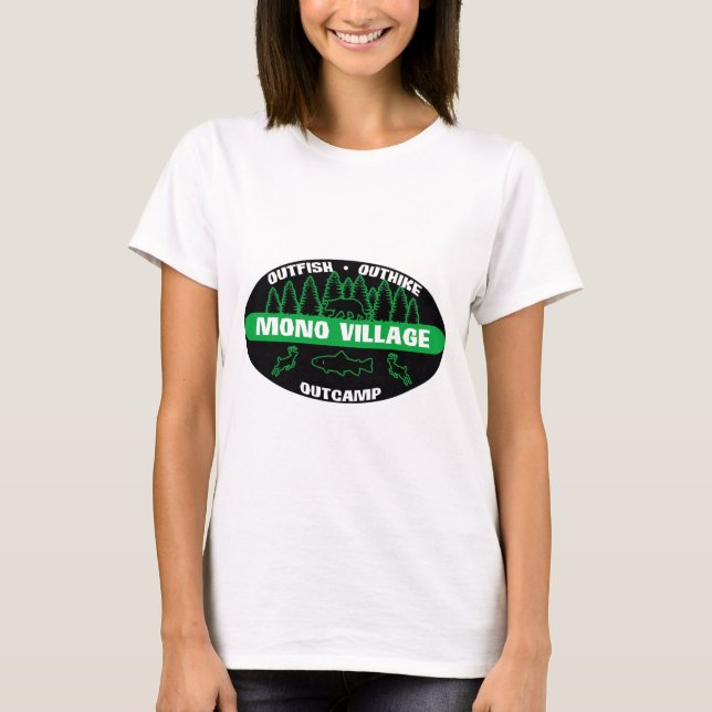 T-shirt Vert mono de "survivant" de village (Devant)