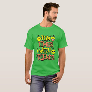 T-shirt vert néon "Moments amusants entre amis" po