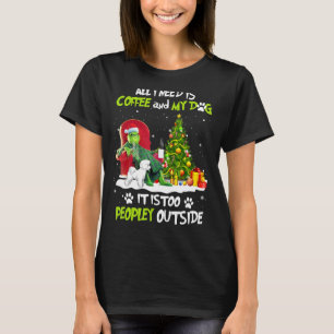 T-shirt Vert Noël Tout Ce Dont J'Ai Besoin C'Est Du Café E