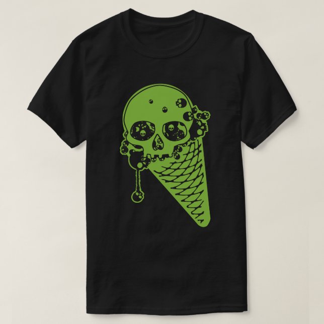 T-shirt vert poison crème glacée cône (Design devant)