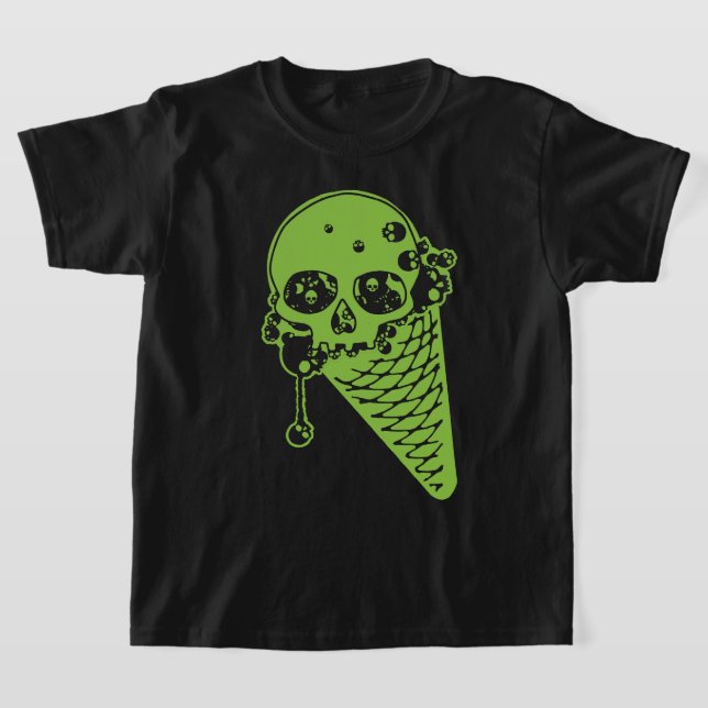 T-shirt vert poison crème glacée cône (Poser)