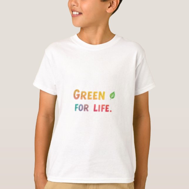 T-shirt vert pour la vie écologique (Devant)