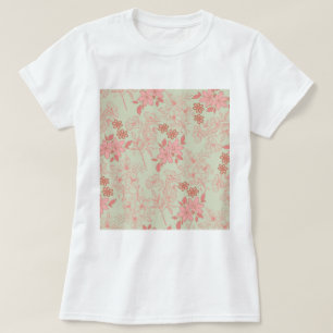 T-shirt Vert rose rétro Y2K les années 70 Fleur Motif