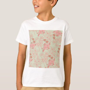 T-shirt Vert rose rétro Y2K les années 70 Fleur Motif