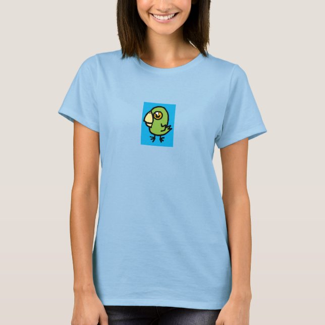 T-shirt vert sur bleu birdie (Devant)