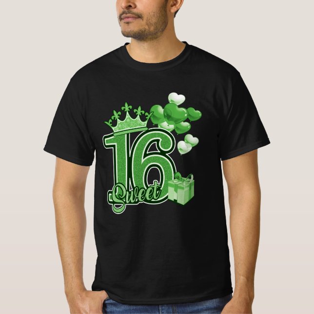 T-shirt Vert Sweet sixteen (Devant)