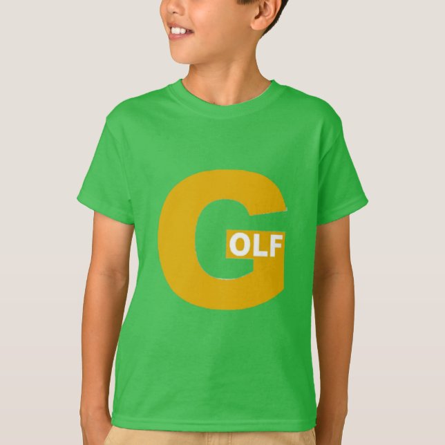  T-shirt vert trèfle  Enfants  DESIGN  GOLF  (Devant)