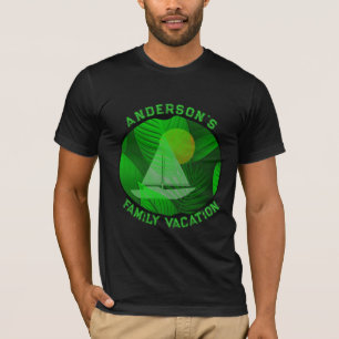 T-shirt vert Tropical Family Vacances