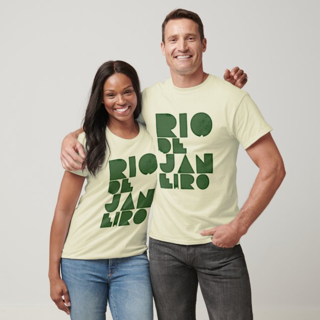 T-shirt Vert typographie de Rio (Unisexe)