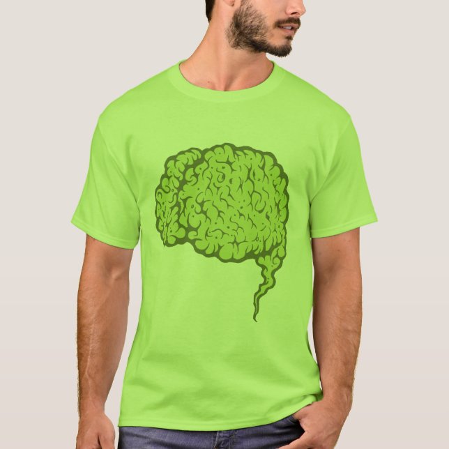 T-shirt vert Zombie Brain - Braaaaains! (Devant)