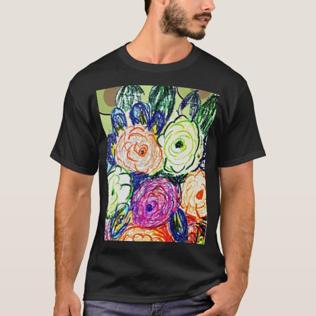 T-shirt Vertes, Perpule et Orange Rosas (Devant)