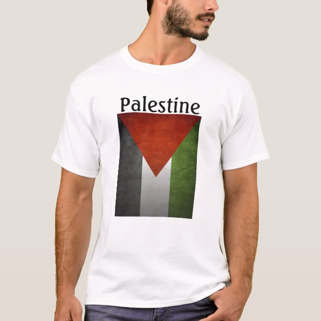 T-shirt vertical palestinien de drapeau (Devant)