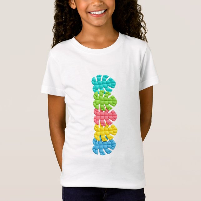 T-shirt vertical SAFE - Enfants aux feuilles (Devant)