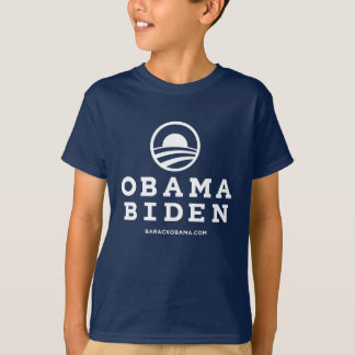 T-shirt Verticale de logo d'Obama Biden "O" (blanche)