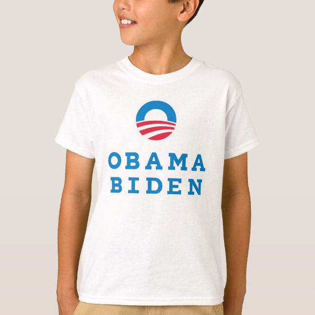 T-shirt Verticale de logo d'Obama Biden "O" (couleur) (Devant)