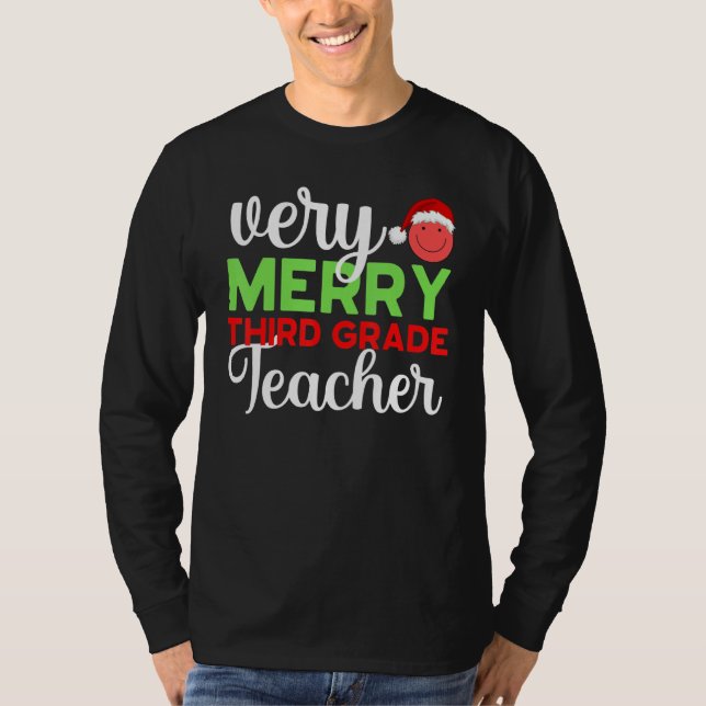 T-shirt Very Merry 3rd Grade Teacher Third Christmas Schoo (Devant)
