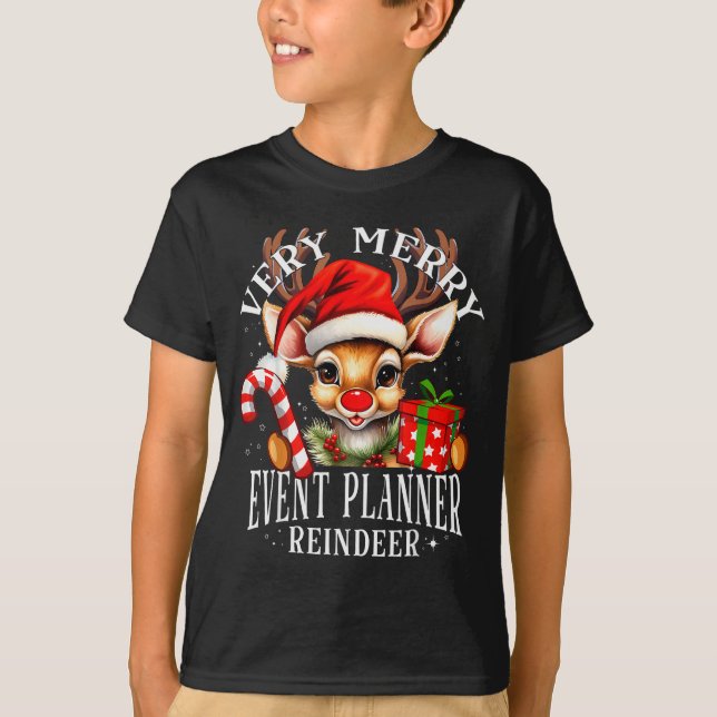 T-shirt Very Merry Event Planner Reindeer Matching Christm (Devant)