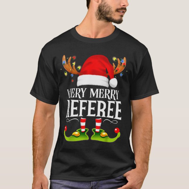 T-shirt Very Merry X-mas Referee Matching Christmas  (Devant)