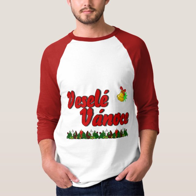 T-shirt Veselé Vánoce - Joyeux Noël en Tchèque ! (Devant)