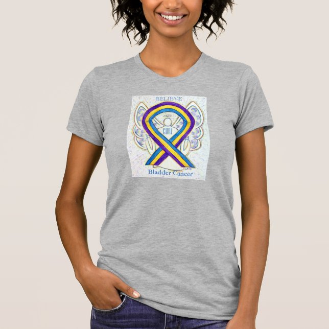 T-shirt Vessie Cancer Sensibilisation Ruban Angel Chemise (Devant)